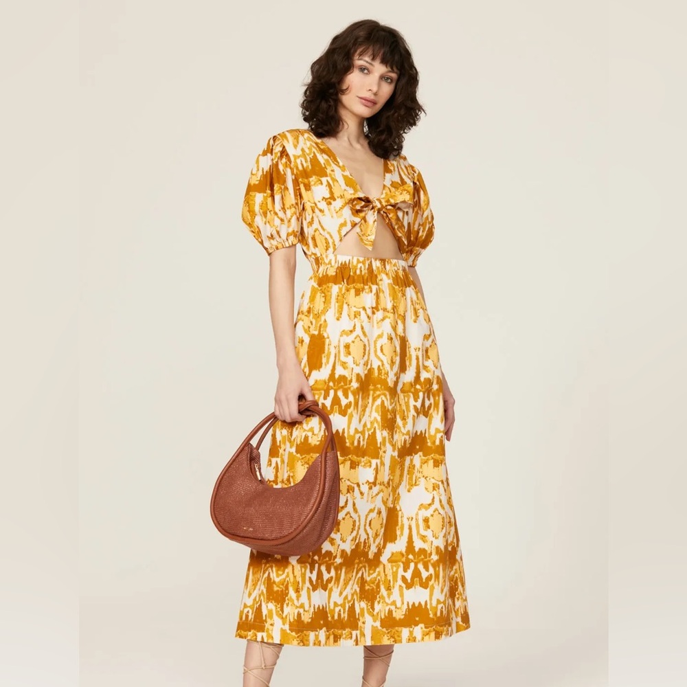 Sadie Ankle Dress | Watercolor Ikat